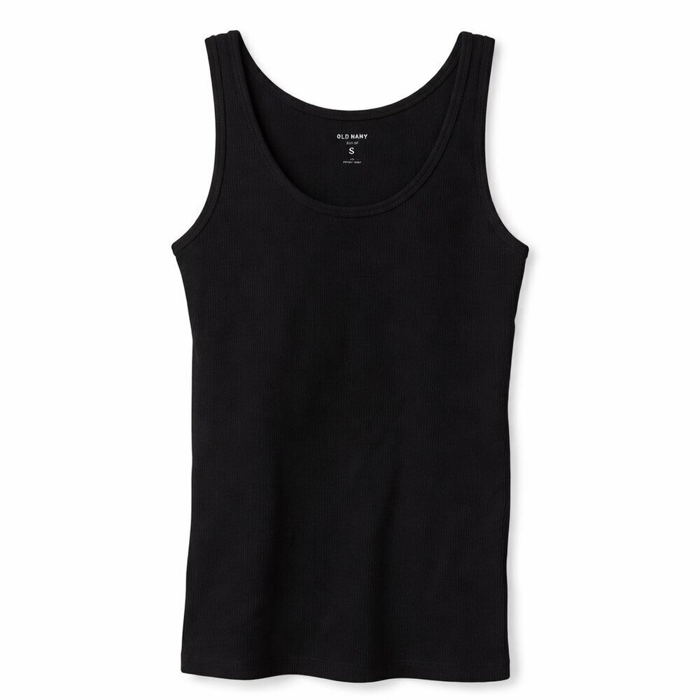 🦜Old Navy Slim Fit Black Ribbed Tank Top – Women’s Basic Layering Essential - L